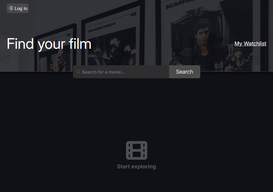 A screenshot of CineVault app